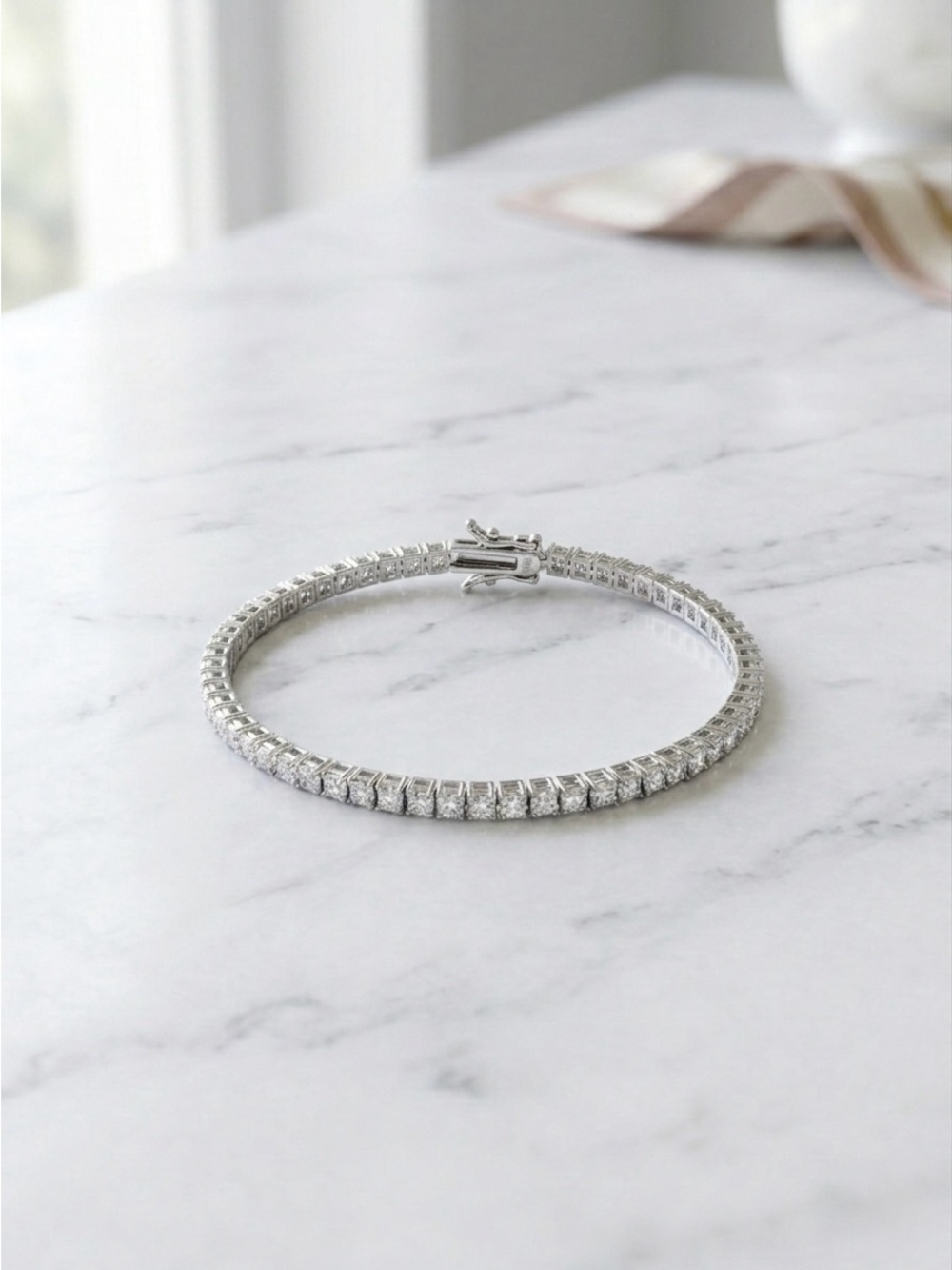 S925 Classic Tennis Bracelet 2mm Moissanite Stones